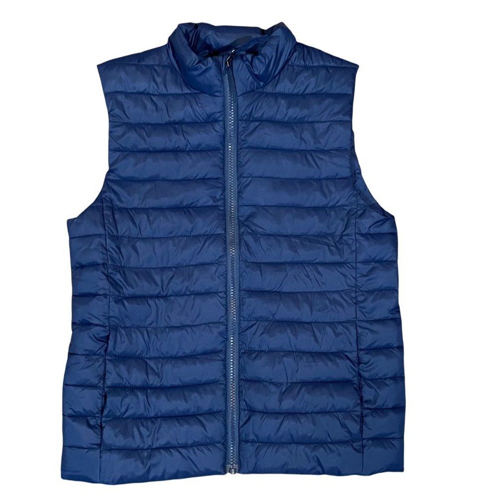 Lands End Primaloft Puffer Vest Boys Size M 10 12 Navy Blue